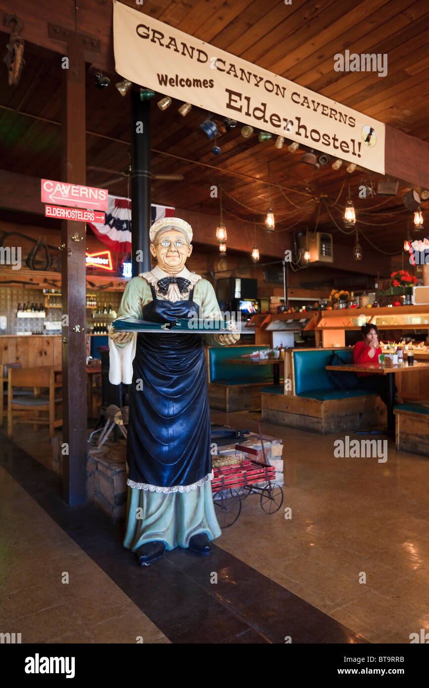 Figure at the reception area of a restaurant on the historic Route 66, Antares, Kingman, Arizona, USA, North America Stock Photo