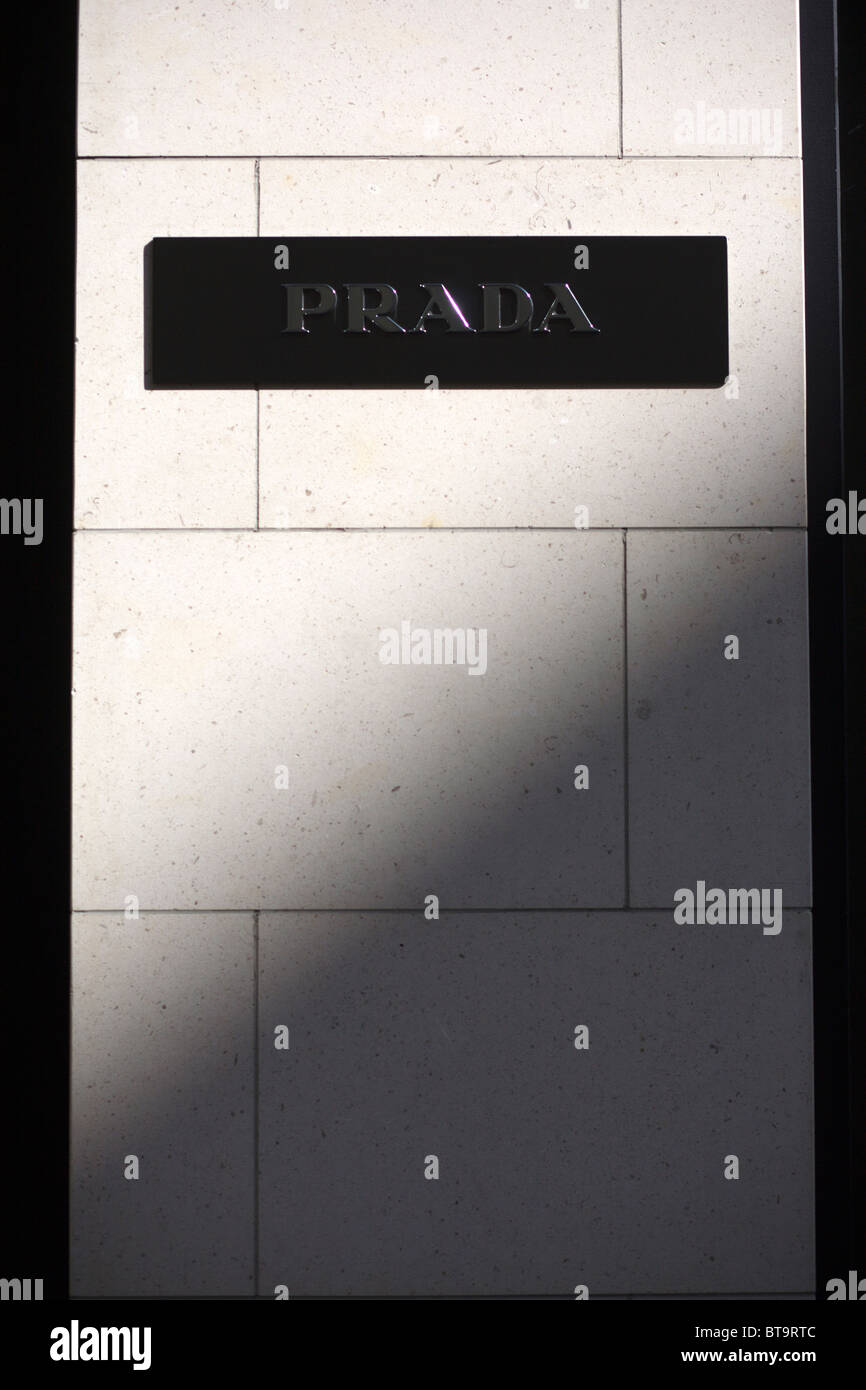 Sign on a Prada store in San Francisco in California, United States