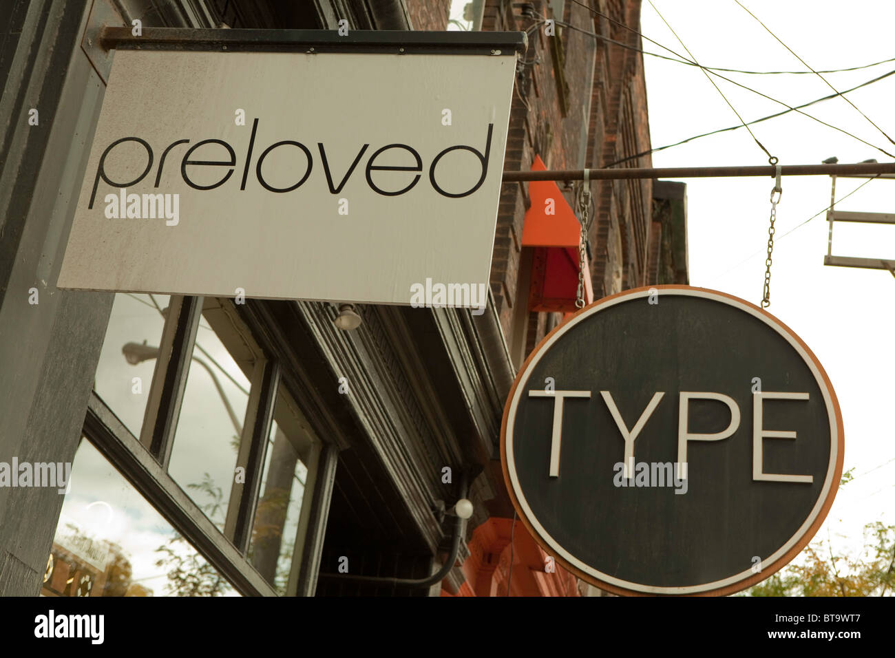 Shop signs on Queen Street in West Queen West, Toronto's art and design