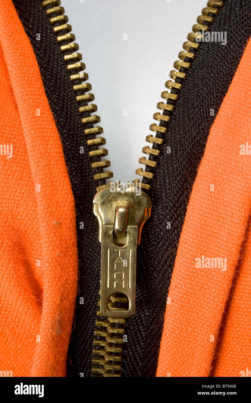 Coat Zipper Closeup Stock Photo Alamy