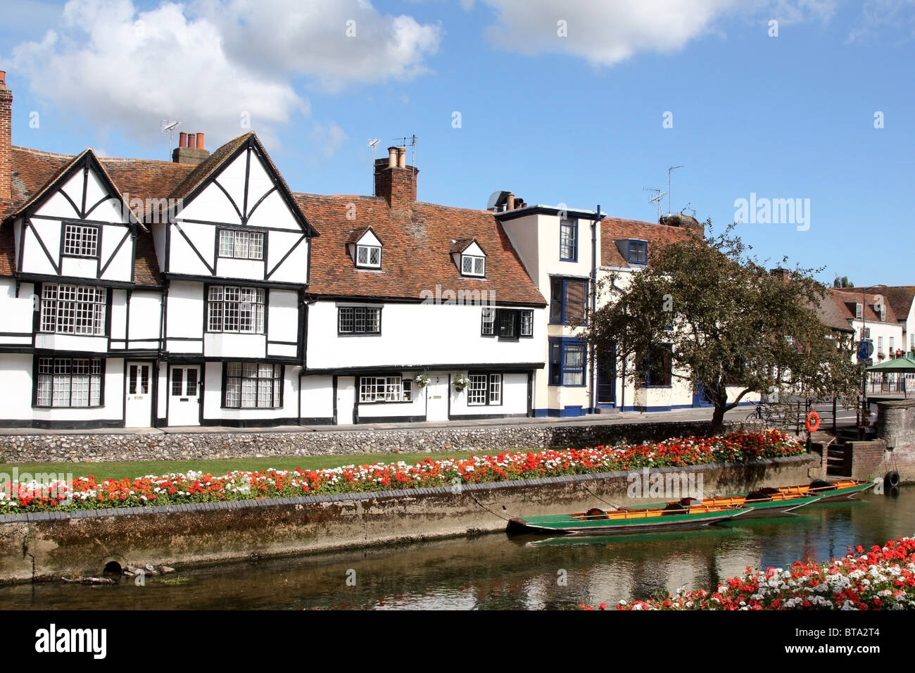 Kent A row of terraced Tudor buildings overlooking the Westgate Gardens and ...