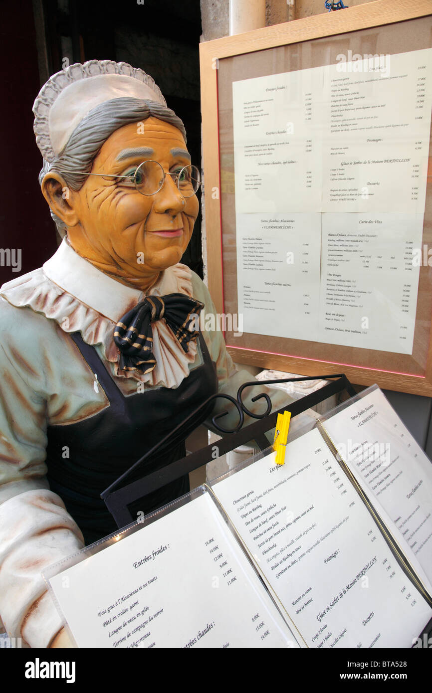 France, Paris, Ile St Louis, restaurant, menu card display, Stock Photo