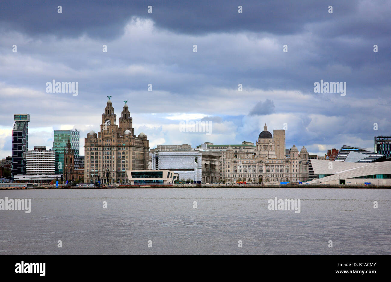 Liverpool Skyline River Mersey Merseyside England UK United Kingdom EU European Union Europe Stock Photo