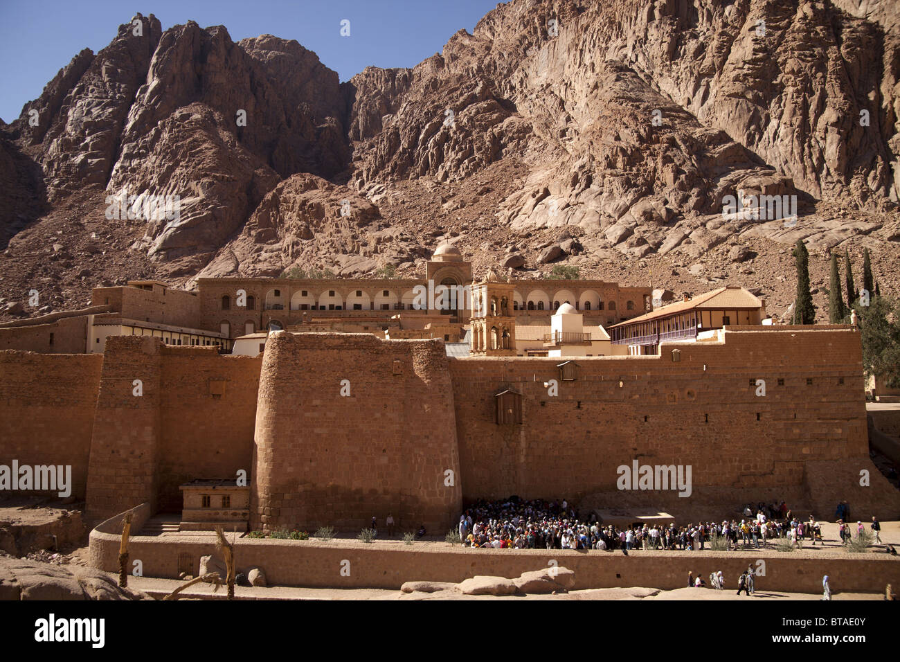 the orthodox Saint Catherine's Monastery near Saint Katherine or El Miga village, Sinai, Egypt, Africa, Stock Photo