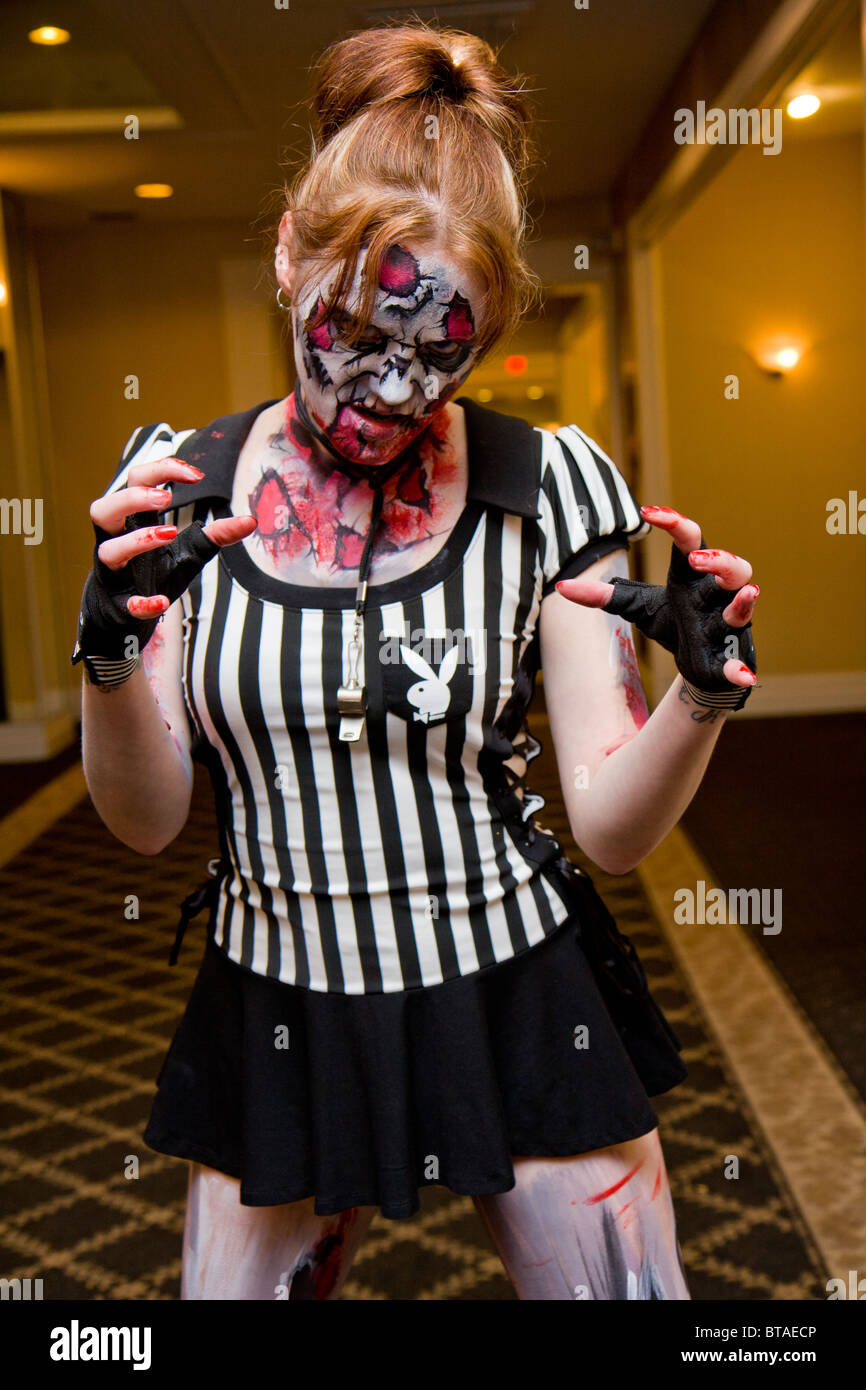 Halloween zombie scary indoor night Stock Photo