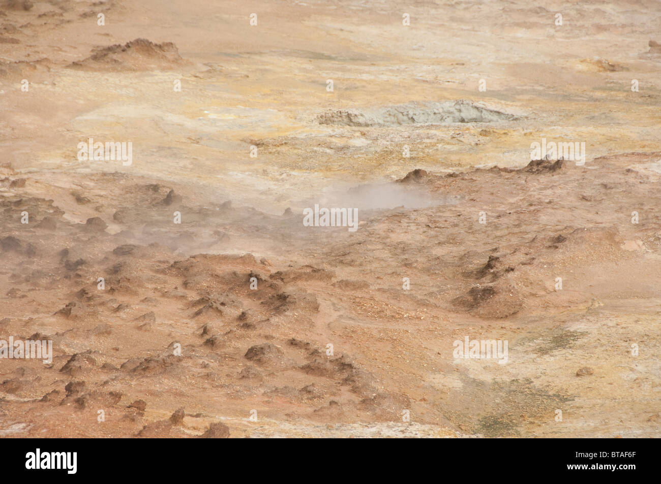 Iceland, Reykjanes Peninsula, Gunnuhver. High temperature geothermal