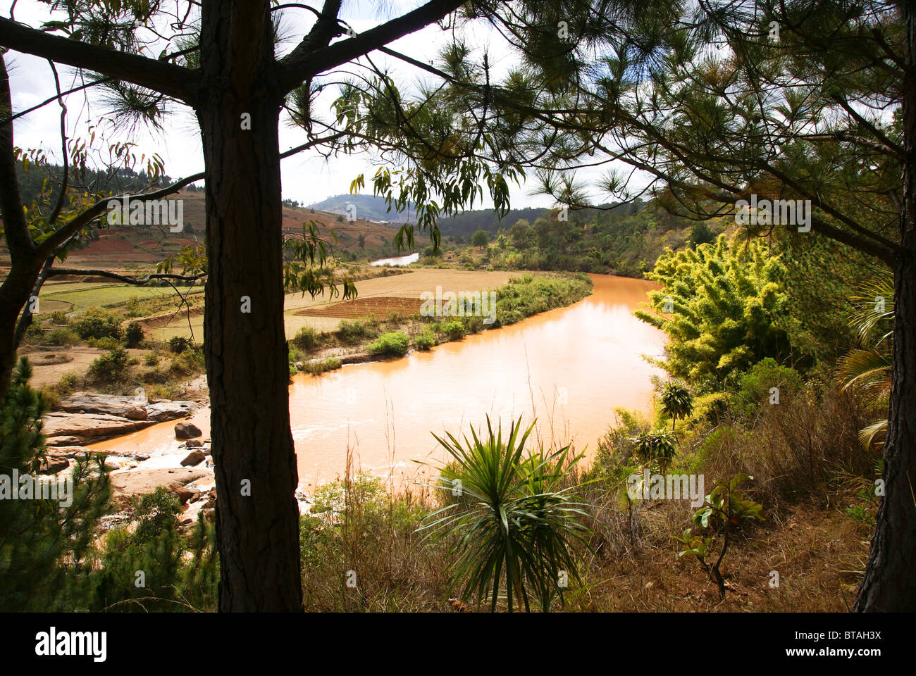 Madagascar, Analamanga region, River landscape near Antananarivo, Stock Photo