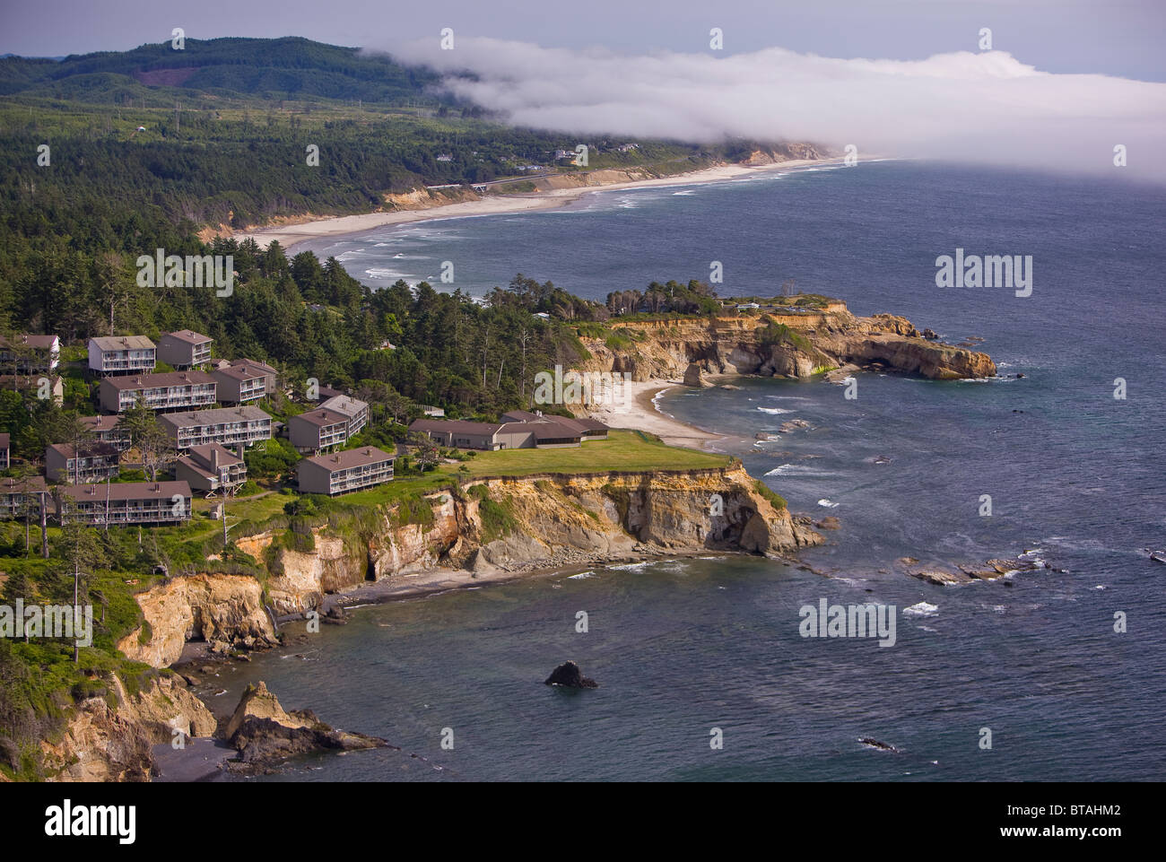 CAPE FOULWEATHER, OREGON, USA - Oregon coast just north of Yaquina Head. Stock Photo