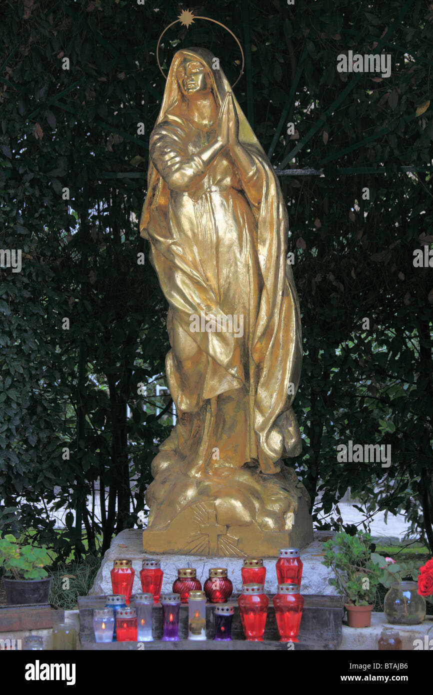 Croatia, Opatija, Madonna statue, St Jakob Park, Stock Photo