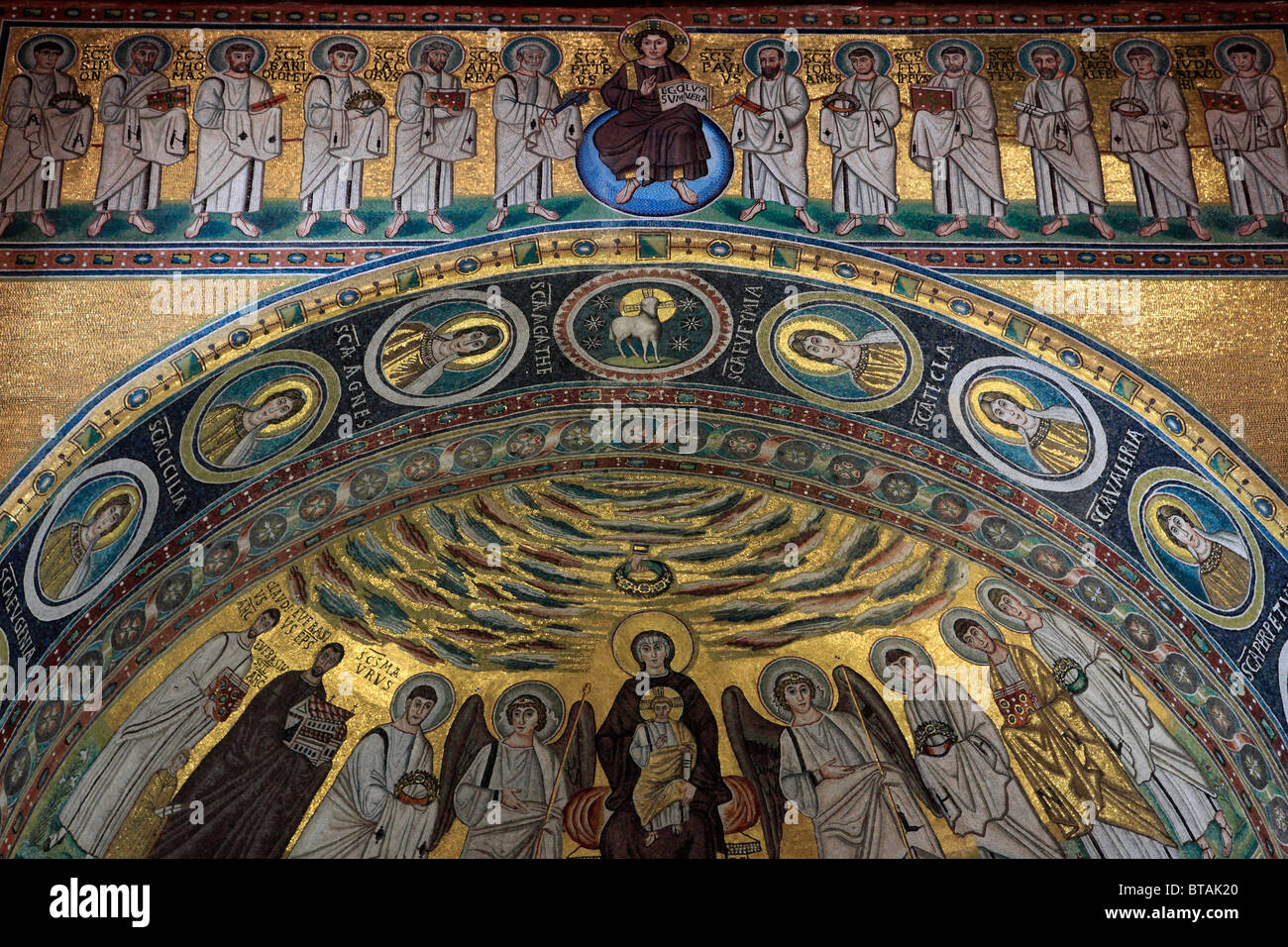 Croatia, Istria, Porec, Euphrasian Basilica, mosaics, Stock Photo