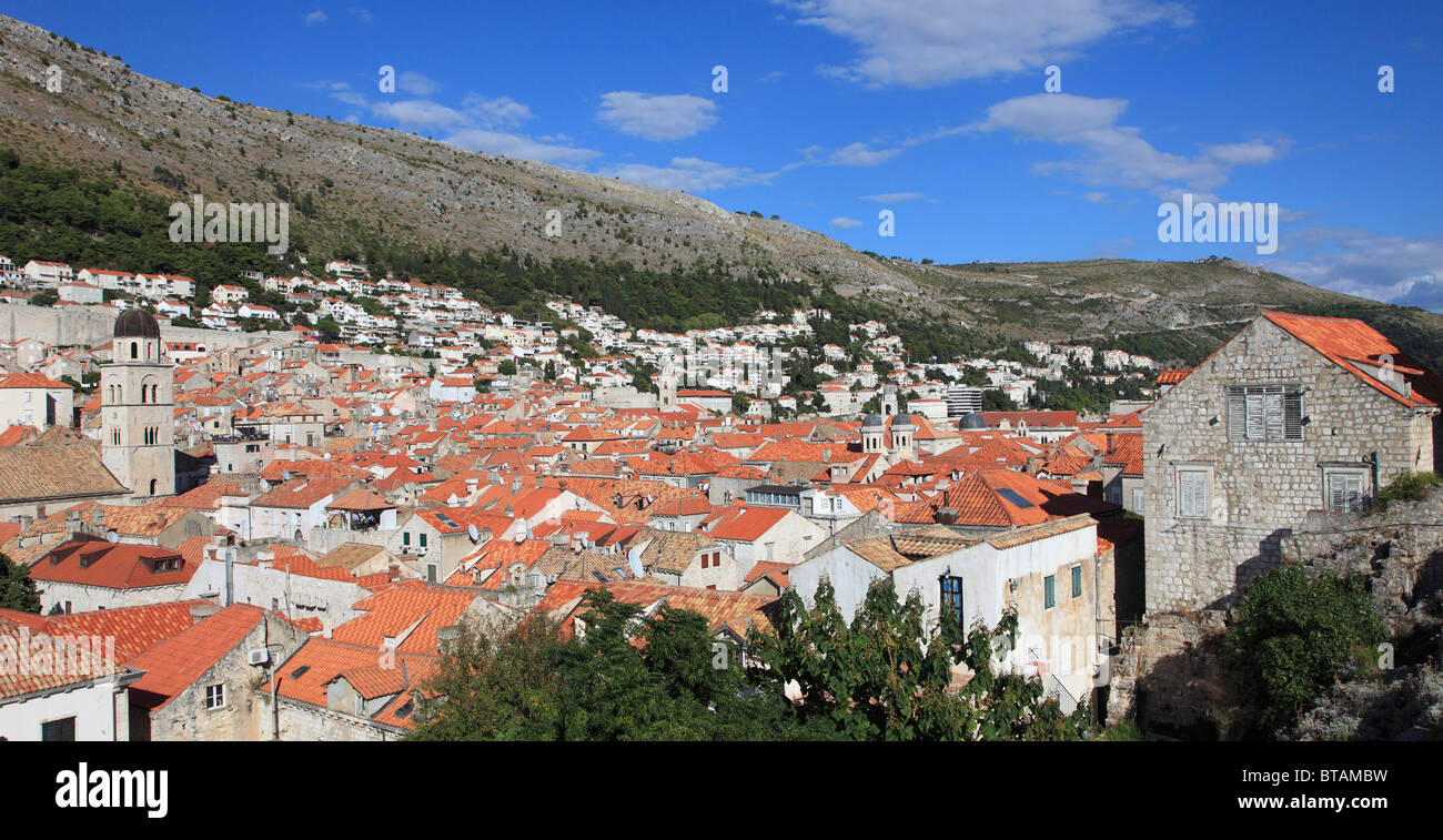 Croatia, Dubrovnik, general aerial panoramic view, Stock Photo