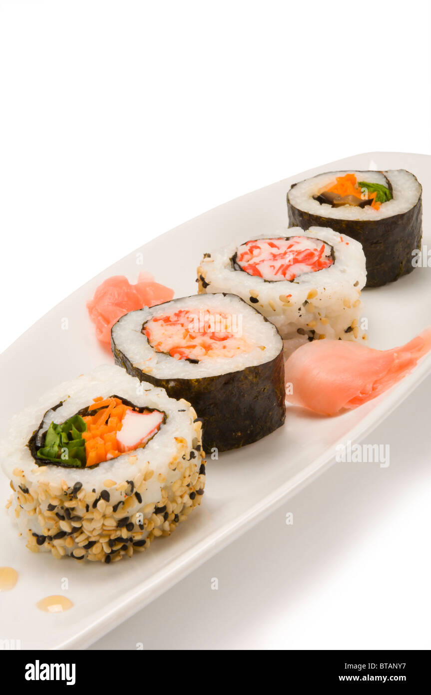 Plate of sushi Stock Photo Alamy