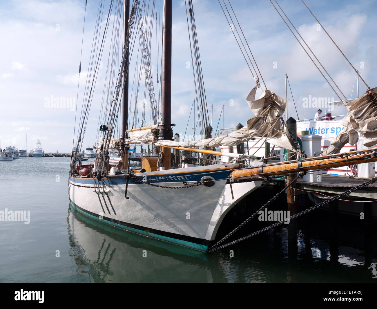 Sailing Ship the Schooner Appledore off Key West in Florida USA Stock