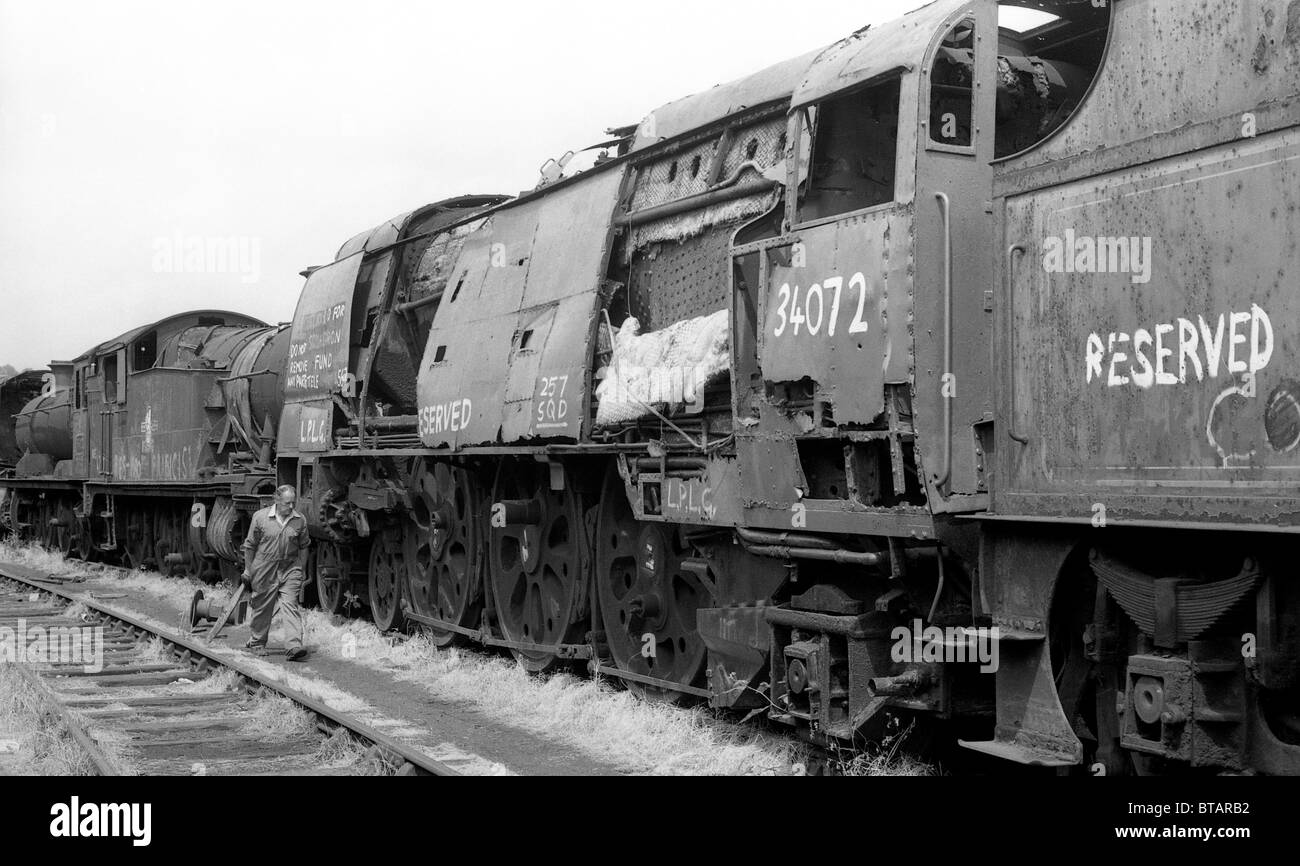 Scrapyard of British steam locomotives at Woodhams Yard in Barry South Wales July 1981 Britain 1980s PICTURE BY DAVID BAGNALL Stock Photo