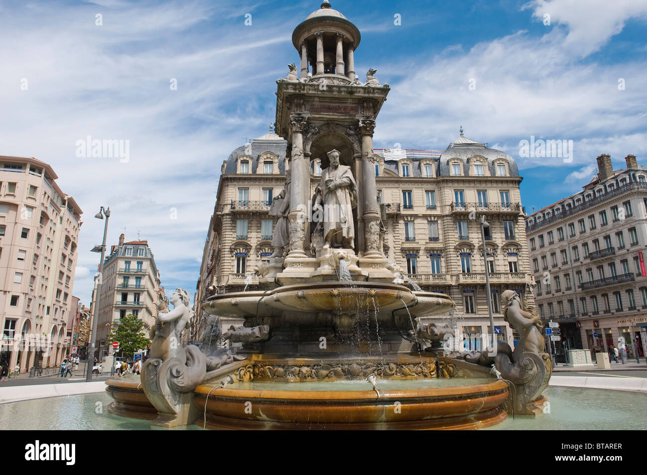 Gaspard Andre Fountain, Place des Jacobins, Lyon, France Stock Photo