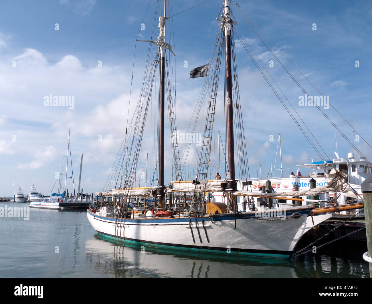 Sailing Ship the Schooner Appledore off Key West in Florida USA Stock