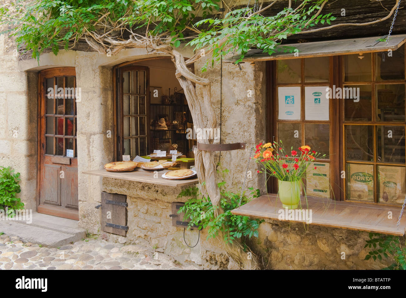 Patisserie shop, Galettes de Perouges, Medieval walled town of Perouges ...