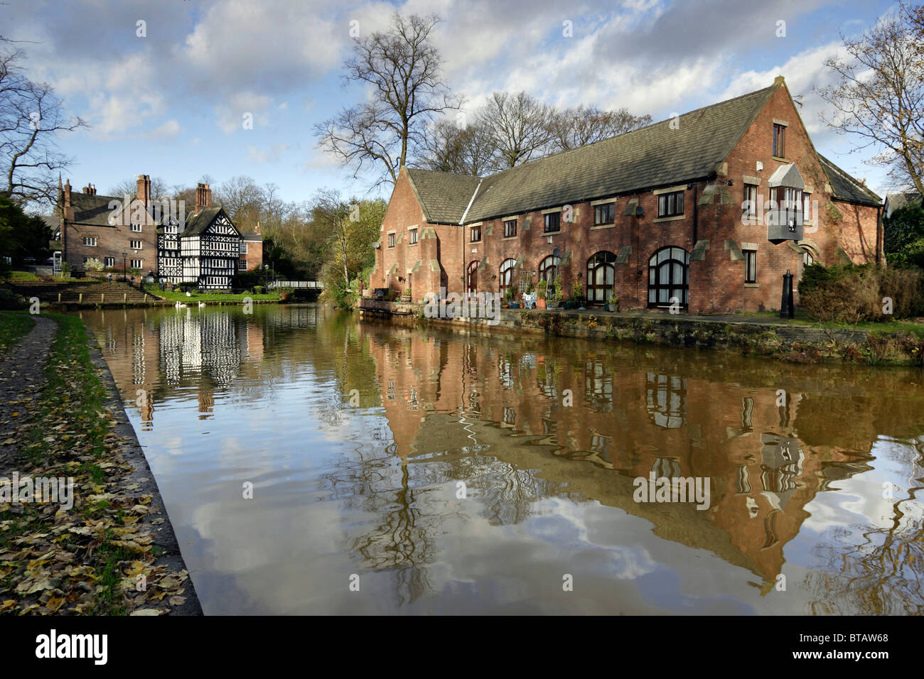 The Bridgewater Canal, Worsley, Greater Manchester UK, looking towards