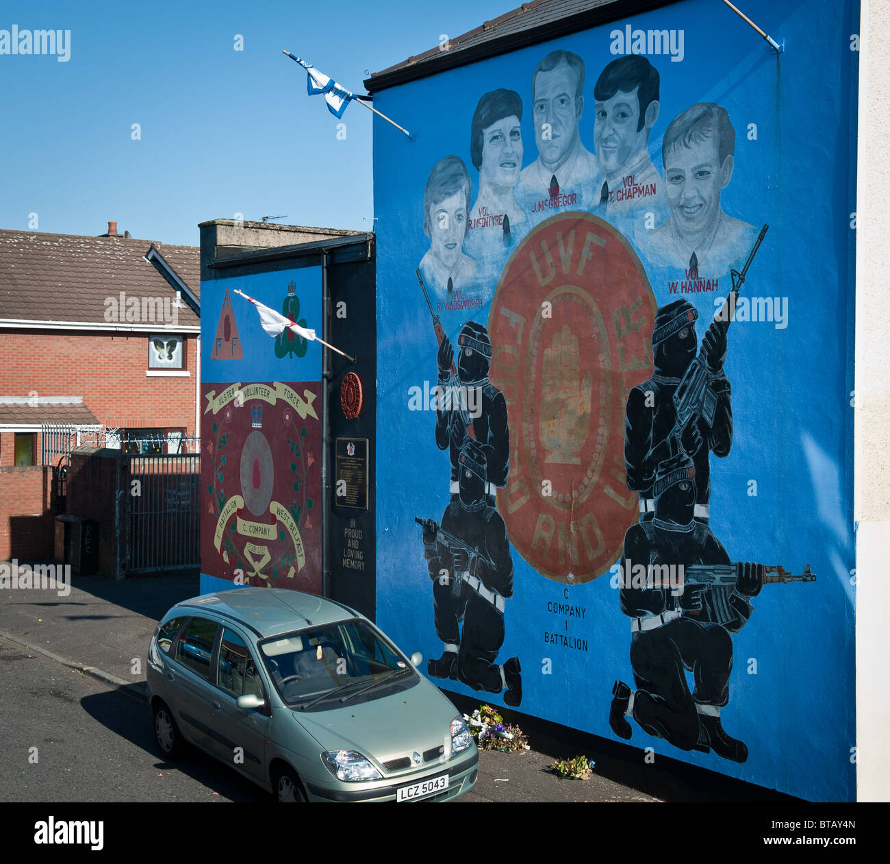 Political Mural in Belfast, Northern Ireland Stock Photo