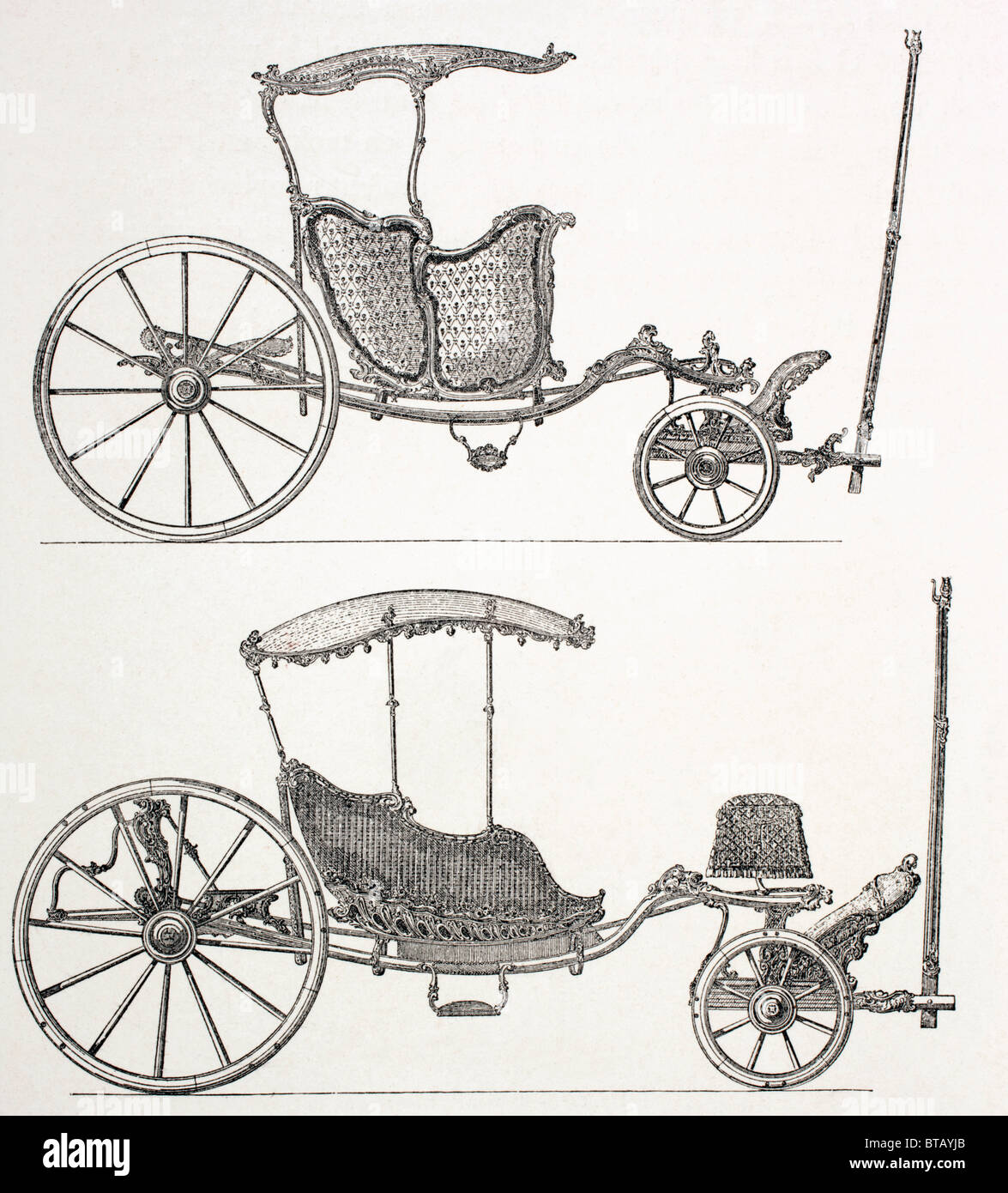 18th century French carriages. Stock Photo