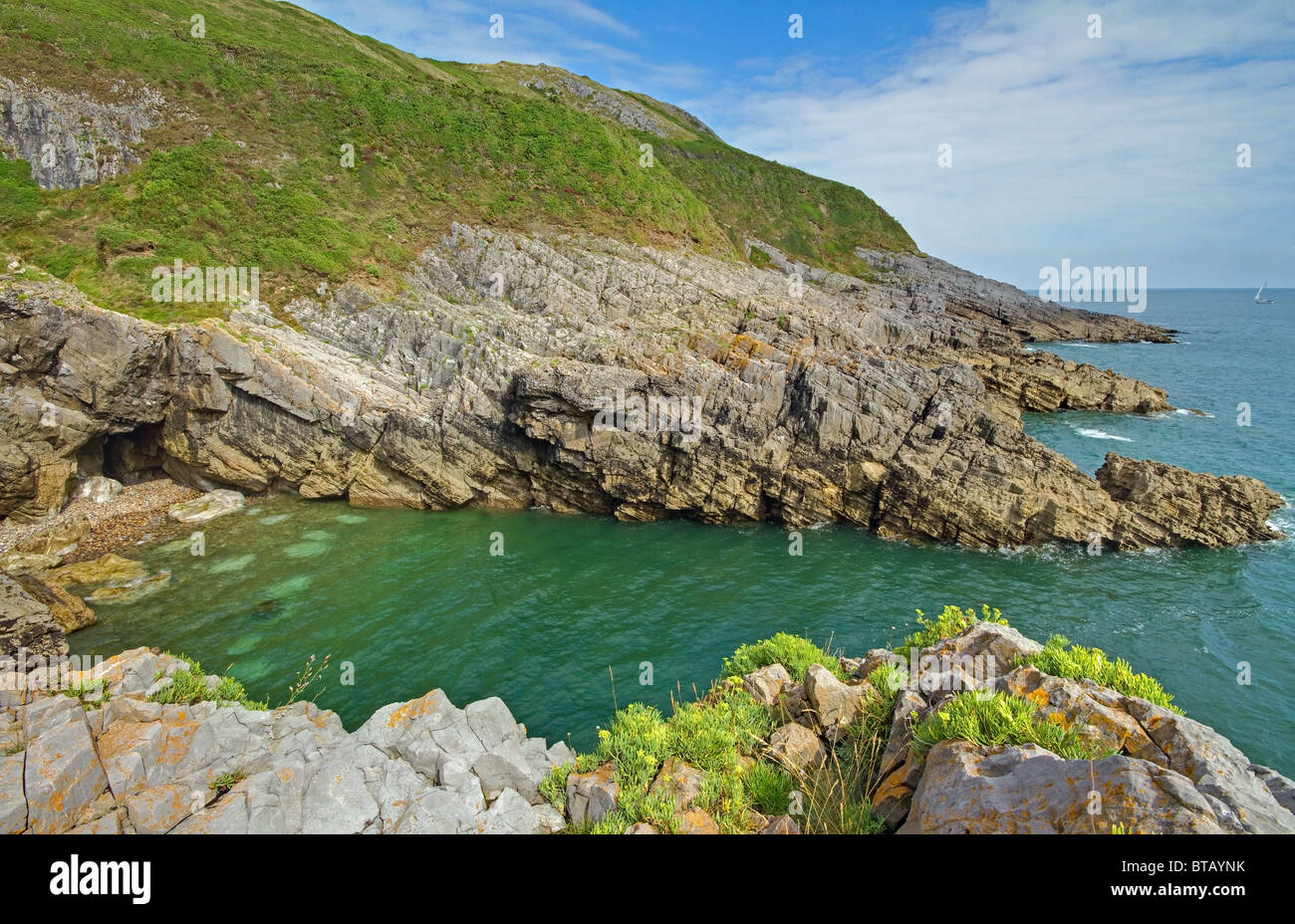 Gower Coast at Langland Bay Stock Photo - Alamy