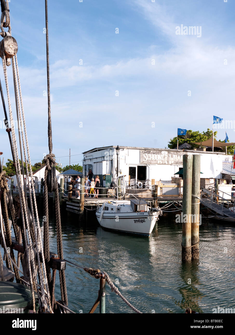 The quays from Sailing Ship the Schooner Appledore off Key West in
