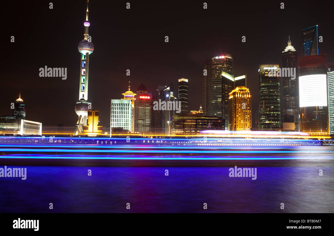 shanghai bund,a famous place for river,high building and CBD zone Stock Photo