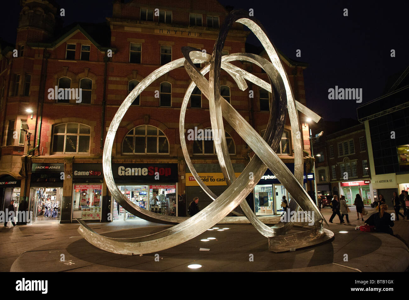 Spirit of Belfast sculpture by Dan in Arthur Square near the