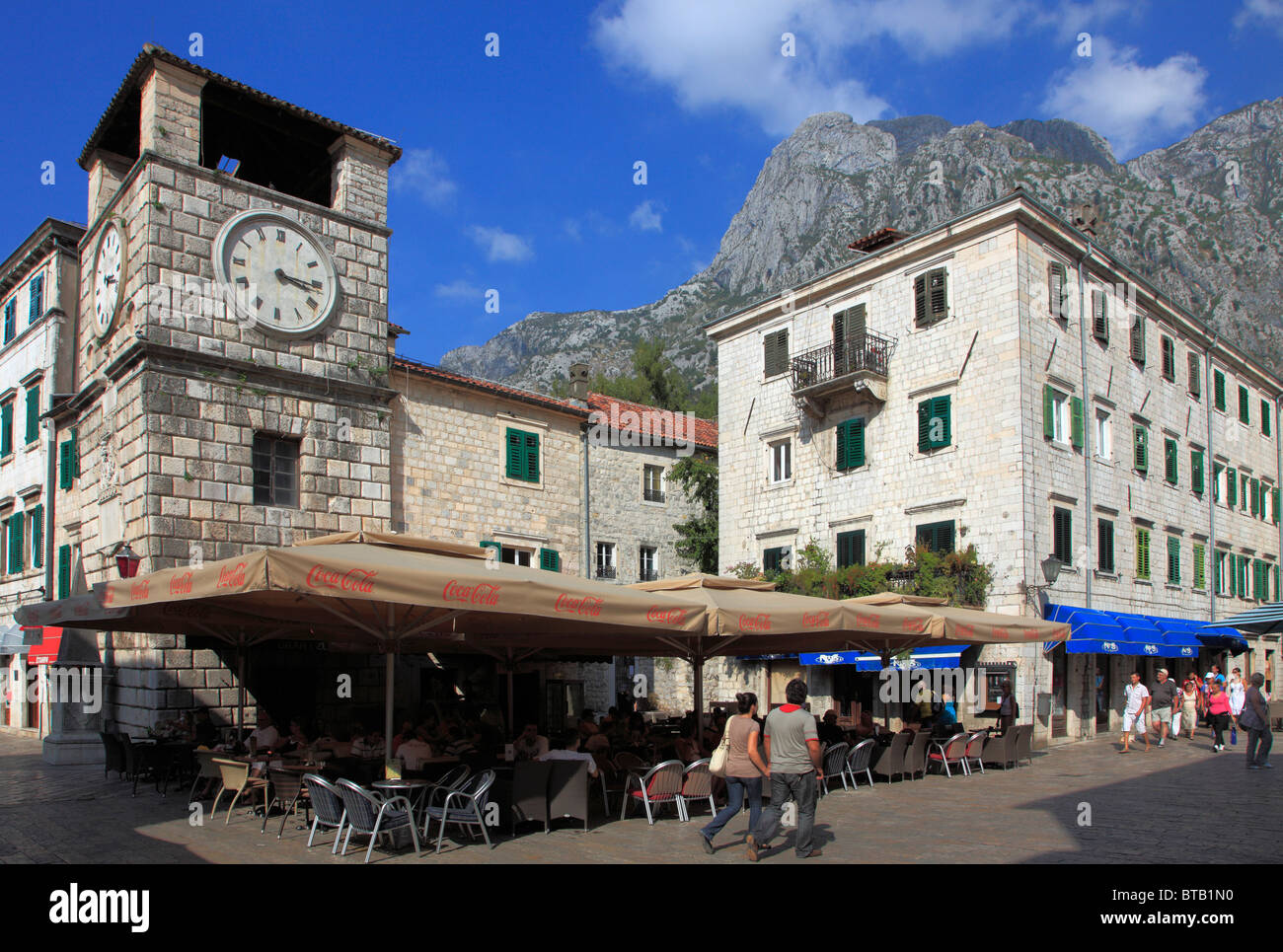 Montenegro Kotor Square Of Arms Clock Tower Stock Photo Alamy