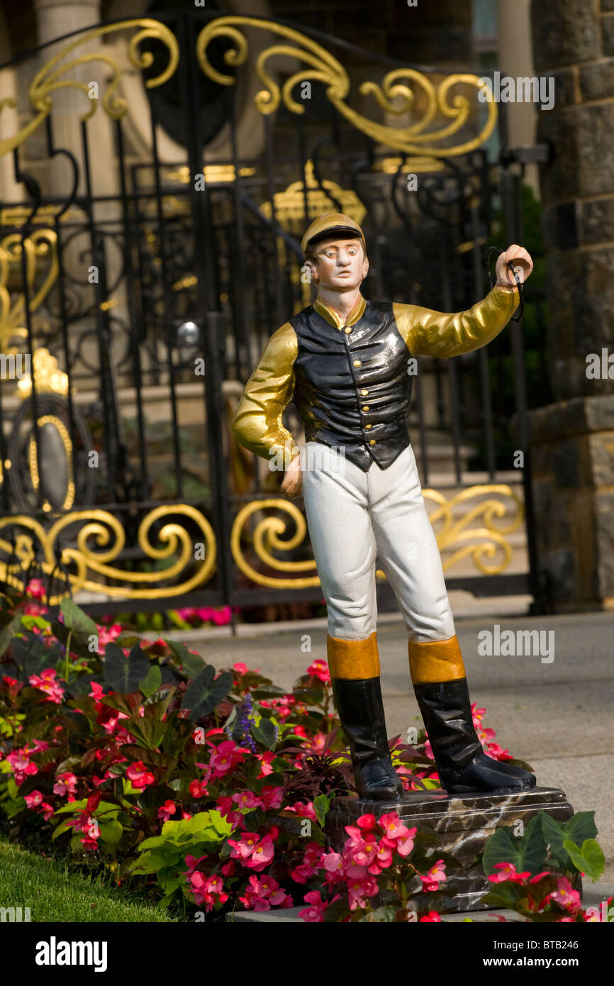 Jockey statue at a Mansion in Saratoga Springs, New York Stock Photo Alamy
