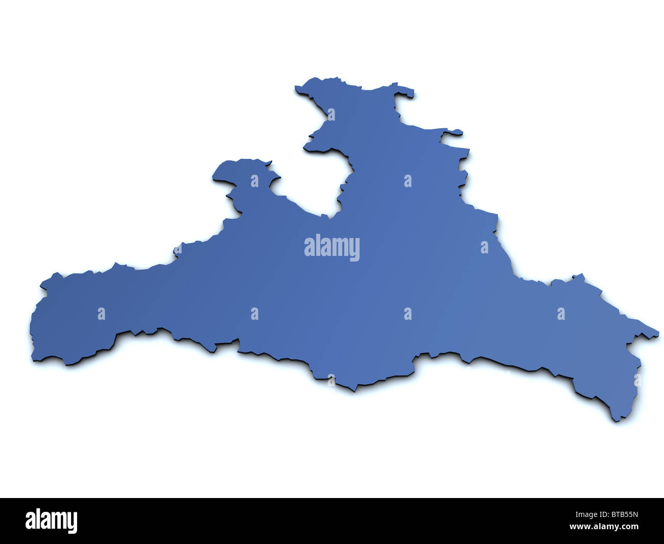 Rendered map of the austrian state of Salzburg Stock Photo