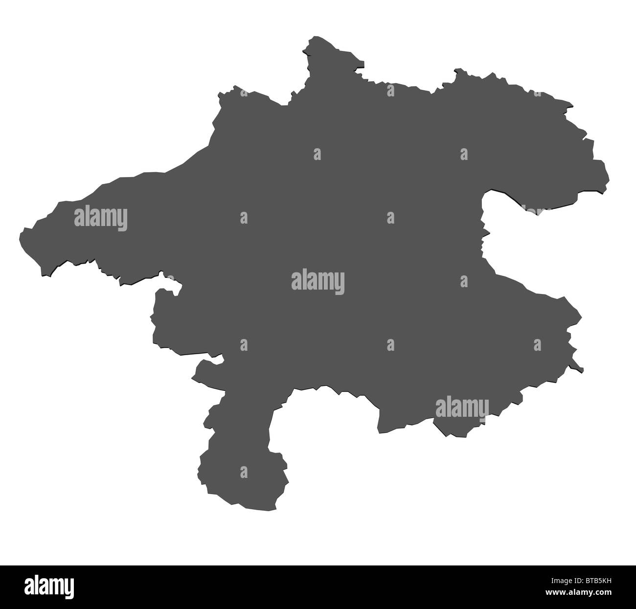 Rendered map of the austrian state of Upper Austria Stock Photo