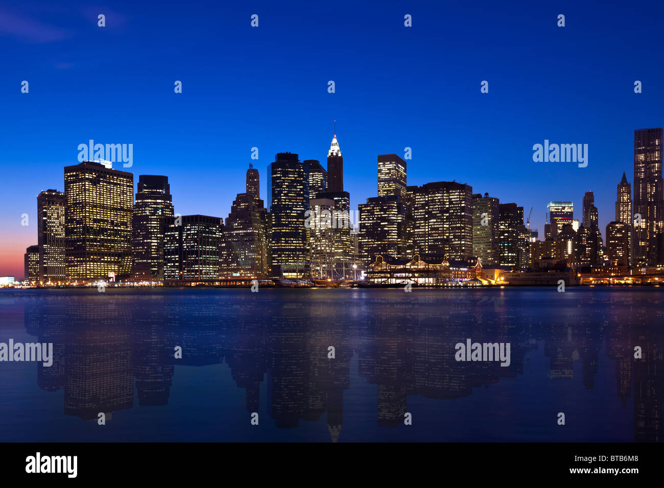 The New York City skyline at twilight Stock Photo - Alamy