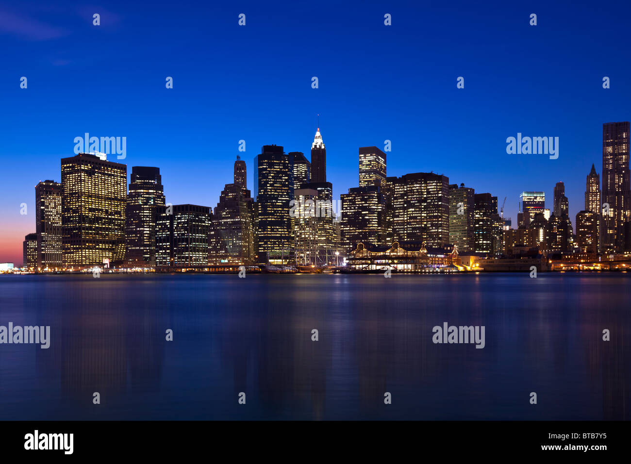 The New York City skyline at twilight Stock Photo - Alamy