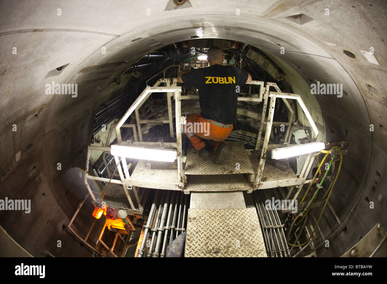 Construction of new underground in Amsterdam Stock Photo