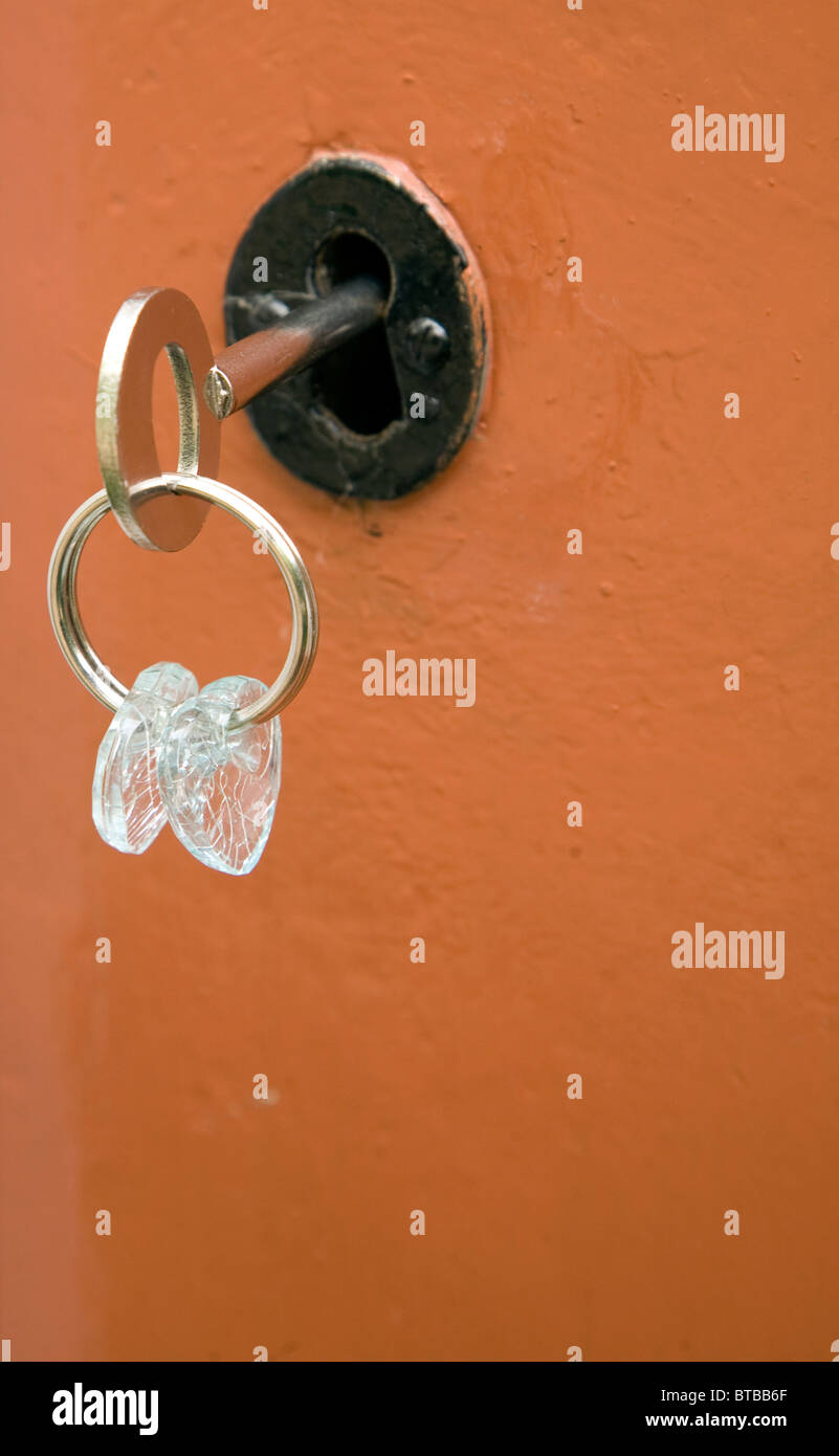 Old Fashioned Key In Door Lock Stock Photo 32212391 Alamy