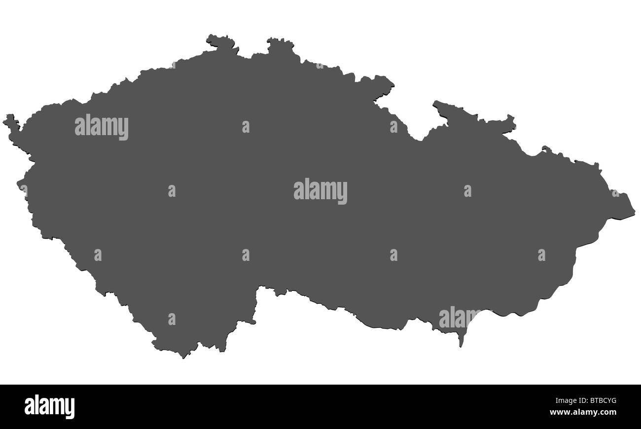 Map of Czech Republic Stock Photo