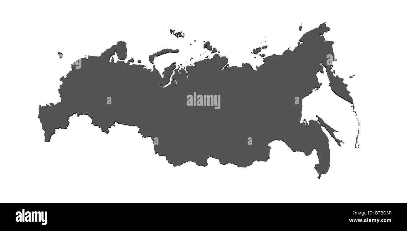 Map of Russia - isolated Stock Photo