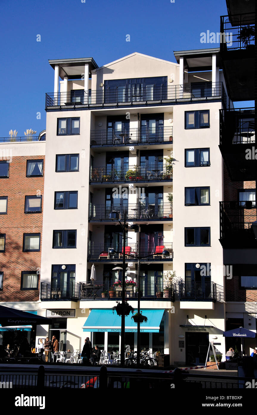 Apartment building on Charter Quay, Kingston upon Thames, Royal Borough of Kingston upon Thames, Greater London, England, United Kingdom Stock Photo