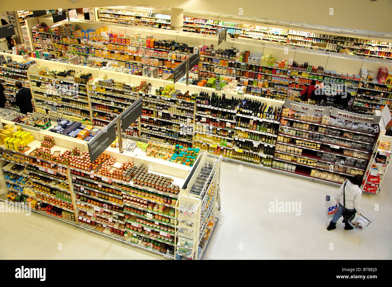 Waitrose Supermarket interior, John Lewis Partnership Store, Wood