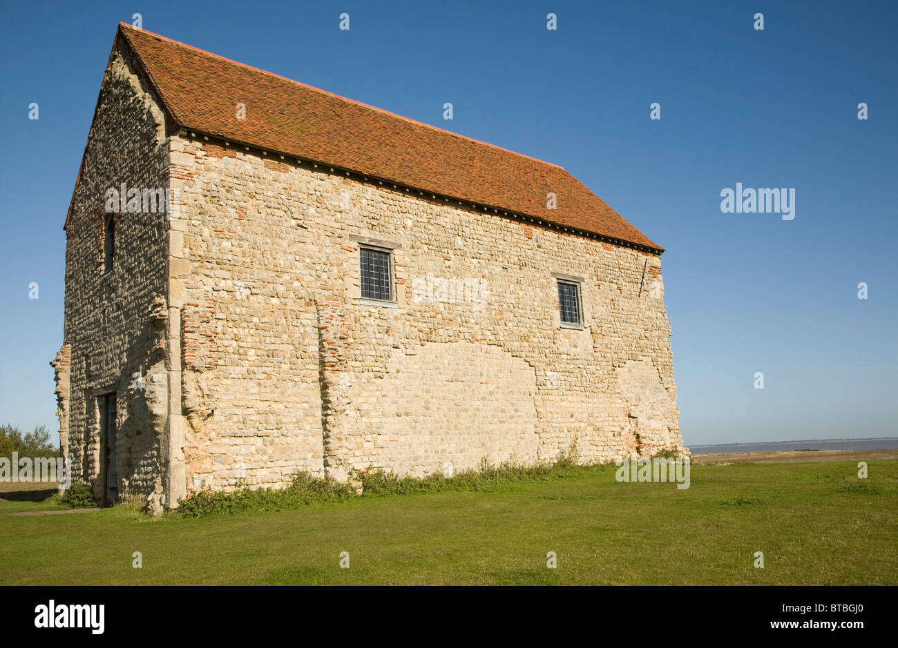Chapel of St Peter-on-the-Wall, Bradwell-on-Sea, Essex, England Stock Photo