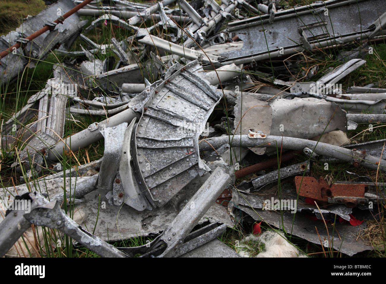 Wellington Bomber Crash Site, Brecon Beacons, Wales, UK Stock Photo