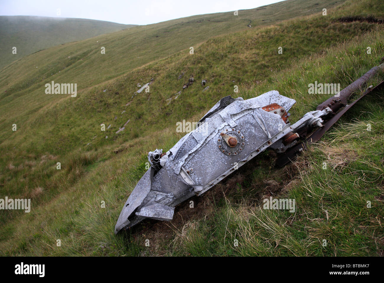 Wellington Bomber Crash Site, Brecon Beacons, Wales, UK Stock Photo