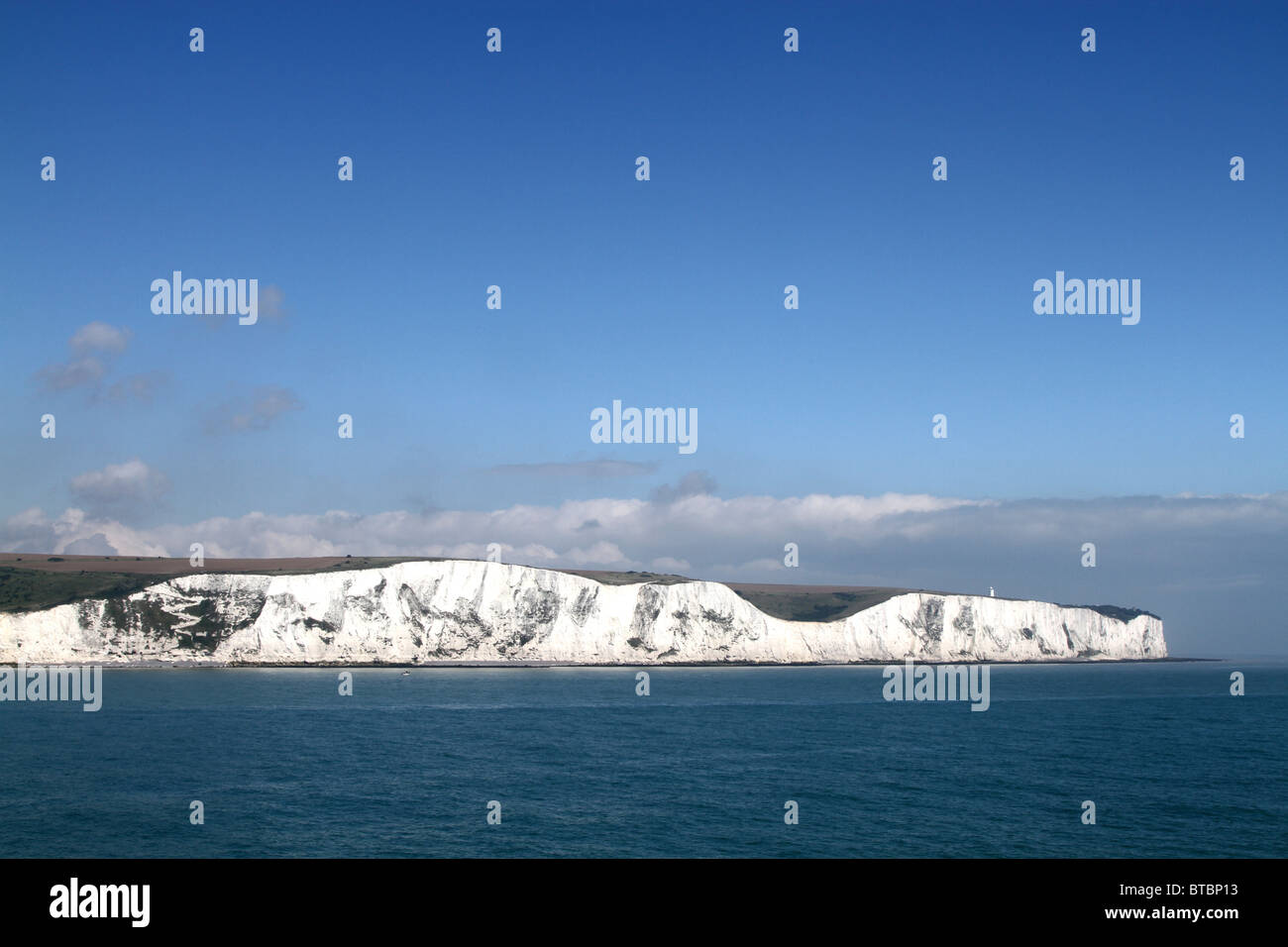 The White Cliffs of Dover seen from the English Channel. Stock Photo