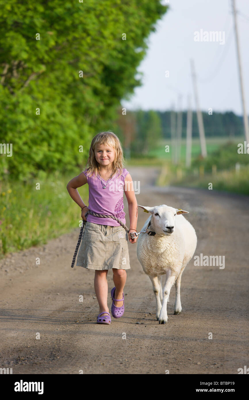 Sheep Riding Girl Print 20 x 17cm main image 0