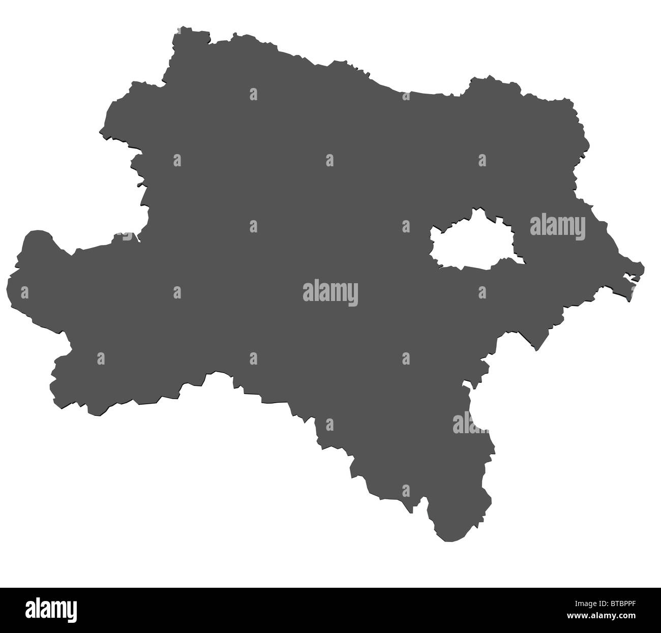 Rendered map of the austrian state of Lower Austria Stock Photo