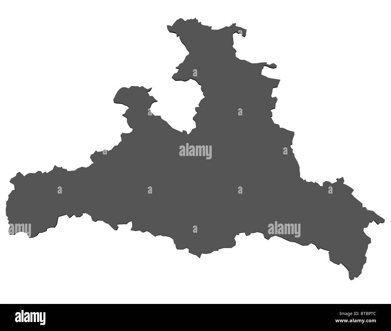 Rendered map of the austrian state of Salzburg Stock Photo