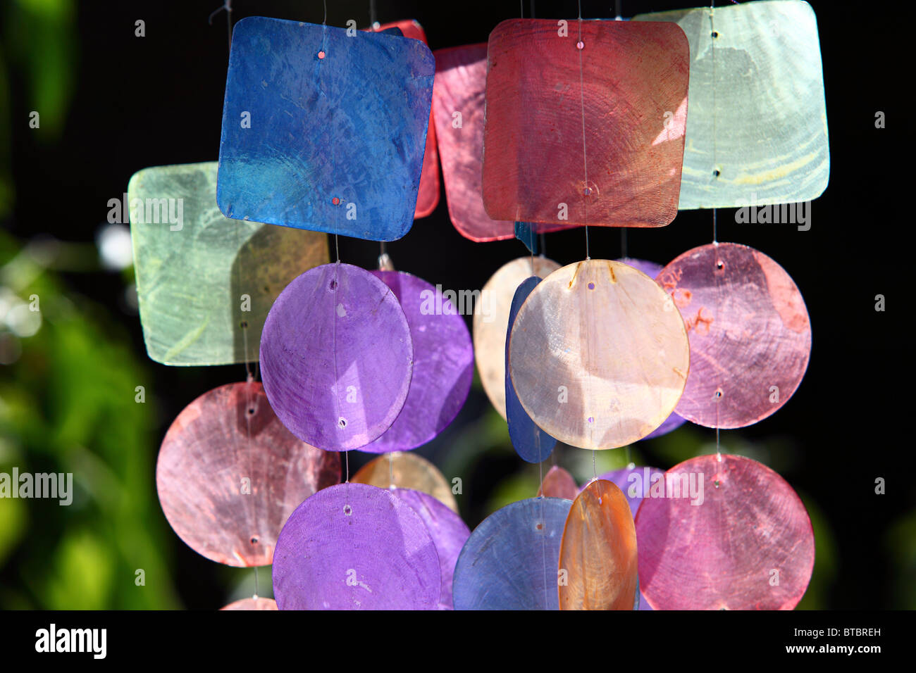 Colorful wind chime. Stock Photo