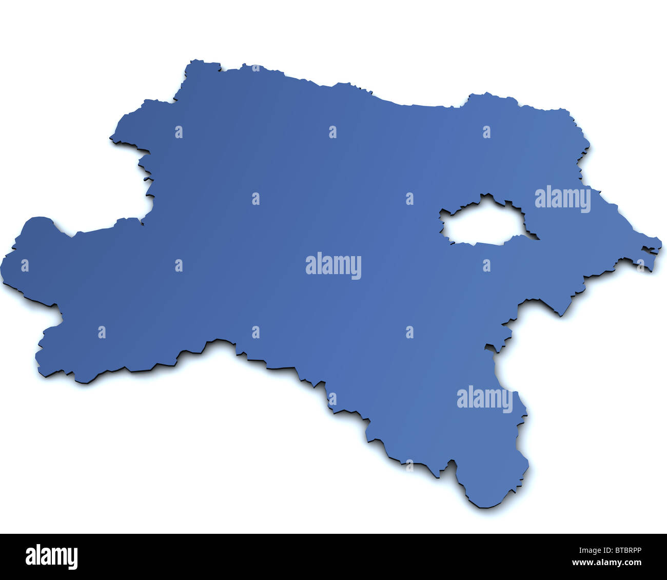Rendered map of the austrian state of Lower Austria Stock Photo
