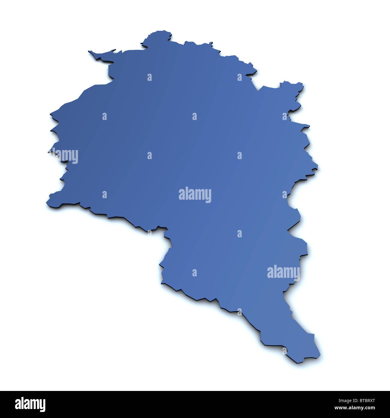 Rendered map of the austrian state of Vorarlberg Stock Photo